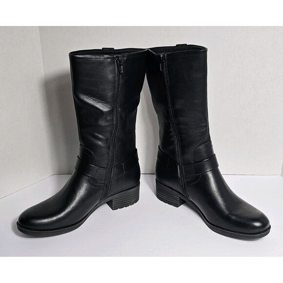 Frye & Co Women's EVELINE Black Motorcycle Boots, Size 7  $115 Retail - Picture 2 of 5